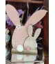 RABBIT FELT ON WOODEN BASE