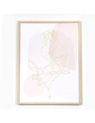 ΠΙΝΑΚΑΣ ΜΕ ΠΛΑΙΣΙΟ, ΜΕ ΓΥΨΟ, ΛΟΥΛΟΥΔΙ, ΣΟΜΟΝ-ΜΠΕΖ-ΧΡΥΣΟ, 45x60x3cm