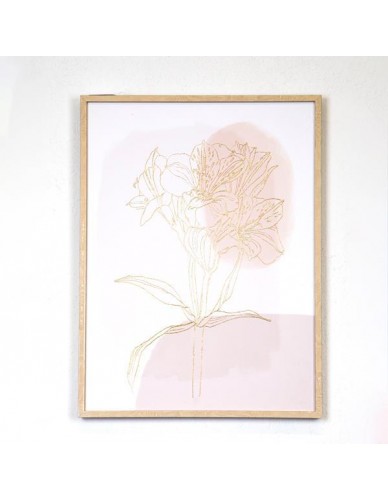 ΠΙΝΑΚΑΣ ΜΕ ΠΛΑΙΣΙΟ, ΜΕ ΓΥΨΟ, ΛΟΥΛΟΥΔΙ, ΣΟΜΟΝ-ΜΠΕΖ-ΧΡΥΣΟ, 45x60x3cm