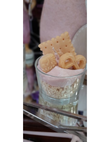 CANDLES ΜΠΙΣΚΟΤΟ ΑΣΠΡΟ -ΡΟΖ C15