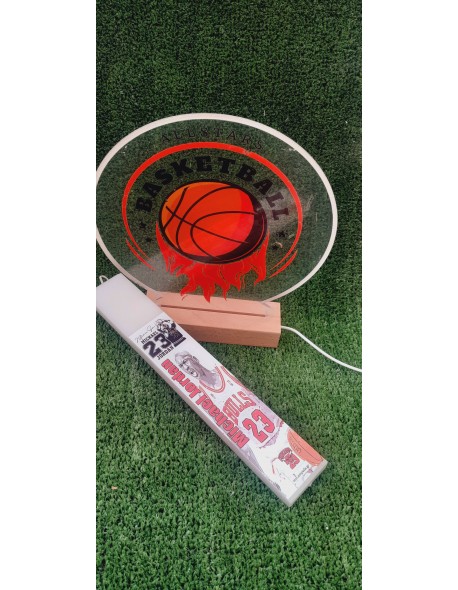 ΕΚΤΥΠΩΜΕΝΗ ΛΑΜΠΑΔΑ MICHAEL JORDAN ΜΕ PLEXIGLASS ΠΛΑΤΗ LED