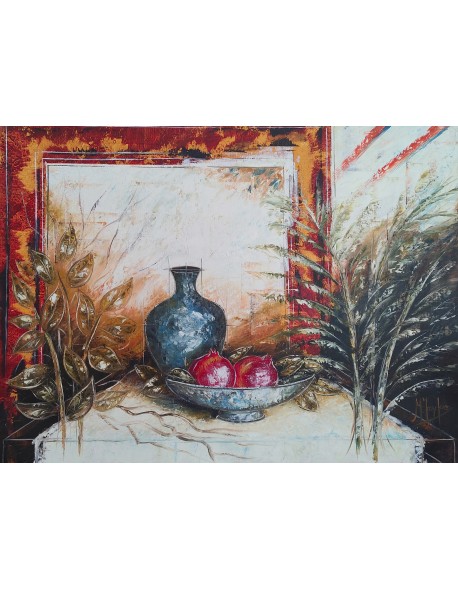 ΠΙΝΑΚΑΣ ΚΟΥΚΑΣ ΜΠΛΕ ΒΑΖΟ ΚΑΙ ΡΟΔΙΑ